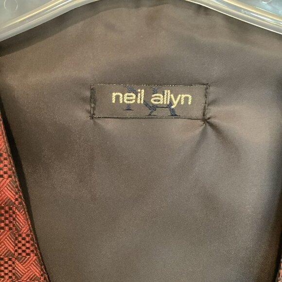 Neil Allyn Men's Formal Pocketed Vest Covered Buttons Size Large - Picture 3 of 8